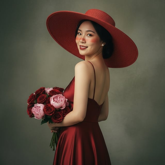 紅裙優雅風格
