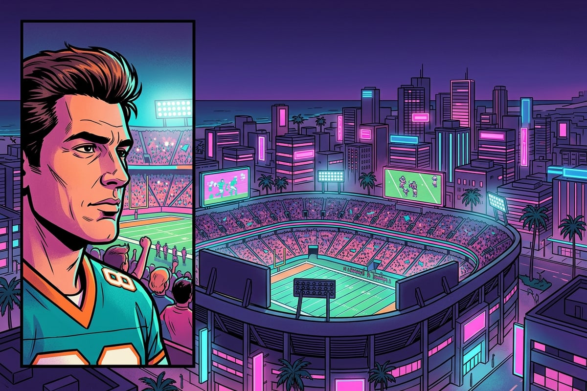 Visual concept of extending a vertical stadium photo into a widescreen panoramic image.