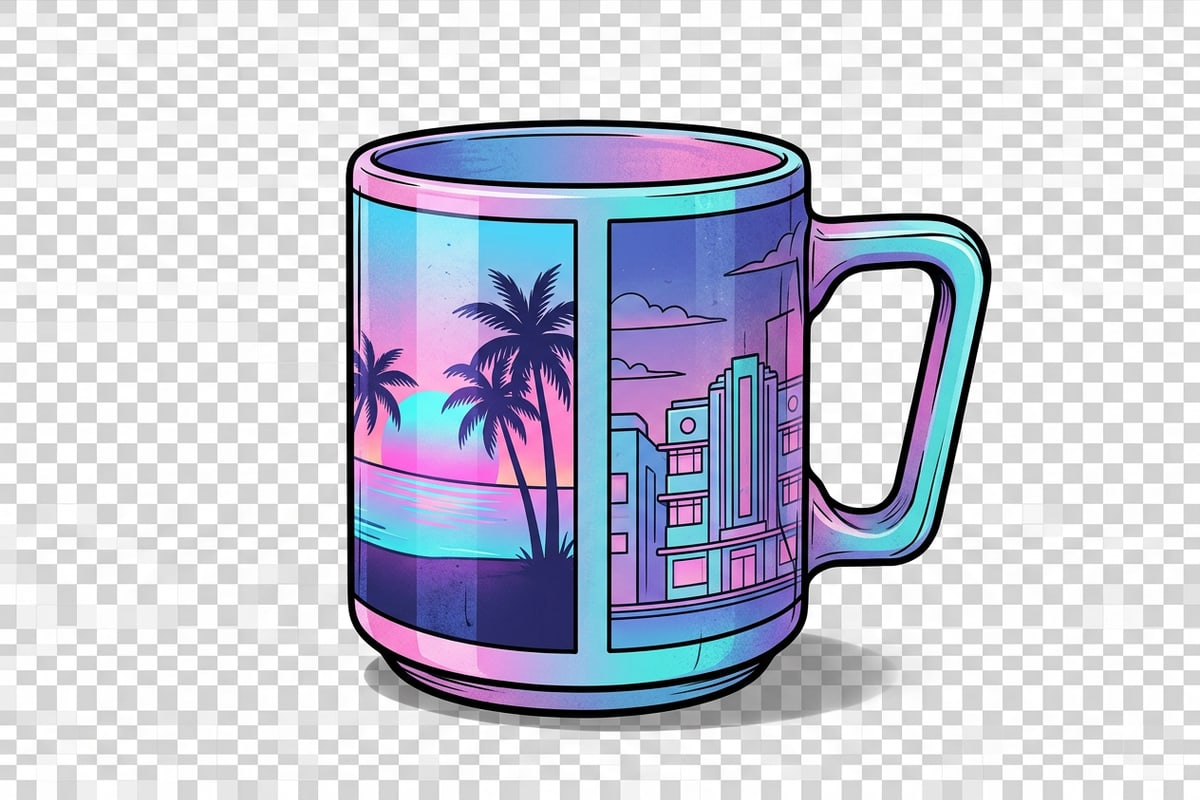 Clean background cutout of a ceramic coffee mug showing precise edge isolation.