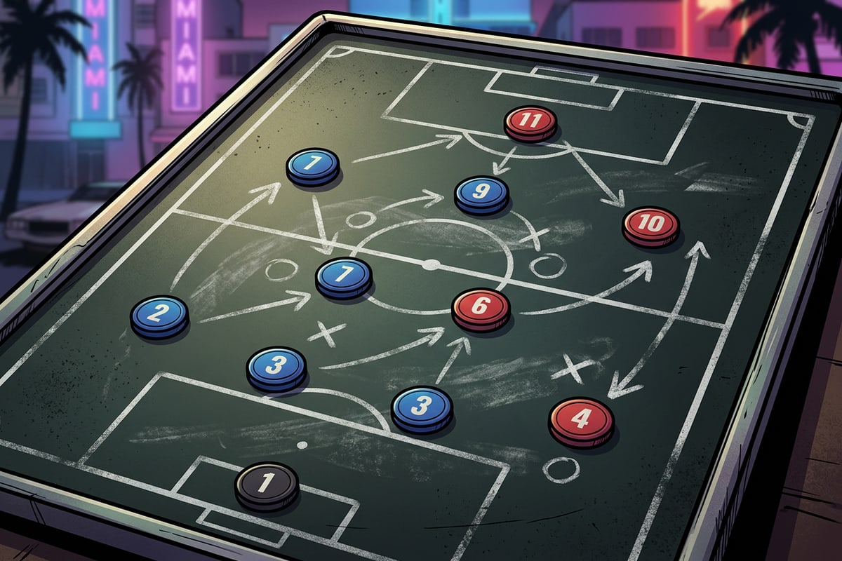 Tactical strategy board showing a 4-2-3-1 football formation setup