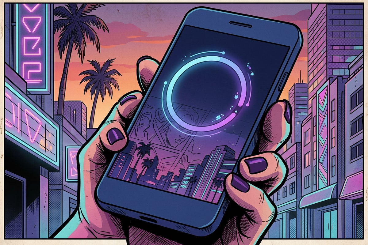 Smartphone screen showing an AI processing state for video stylization.