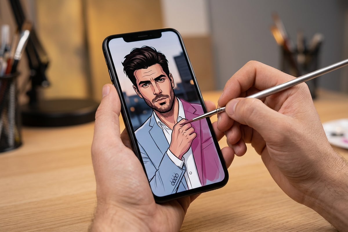 An iPhone screen displaying a precise translucent selection mask applied strictly over a clothing area.